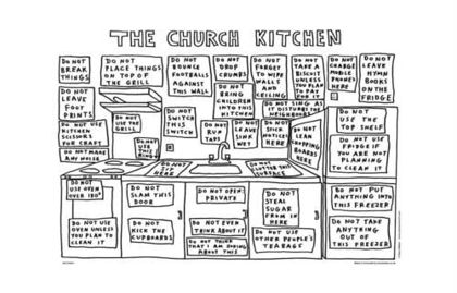 Picture of Dave Walker tea towel - Church kitchen