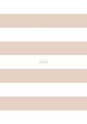 Picture of A5 Notebook, Pink stripes, 'Love'