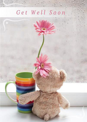 Picture of Teddy & flower in mug