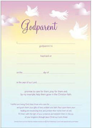 Picture of Godparent Certificate - Doves (x10)