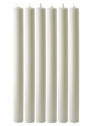 Picture of Advent candles 6 White 12" x 1"