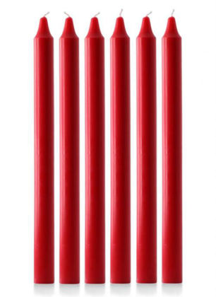 Picture of Advent candles 6 Red 15'' x 1 1/8''