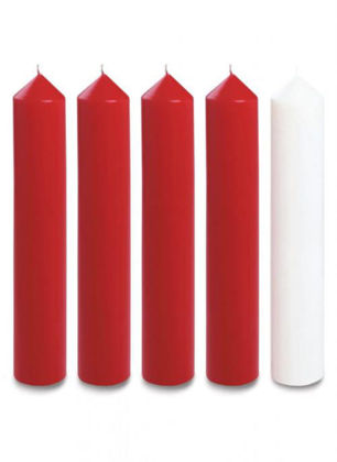 Picture of Advent candles 4 Red 1 White 12'' x 2''