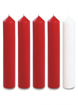 Picture of Advent candles 4 Red 1 White 18'' x 2''