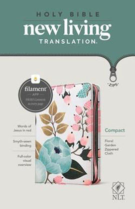 Picture of NLT Compact zipper bible, Filament, Flora