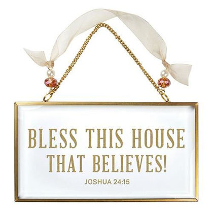 Picture of Bless this house glass wall art