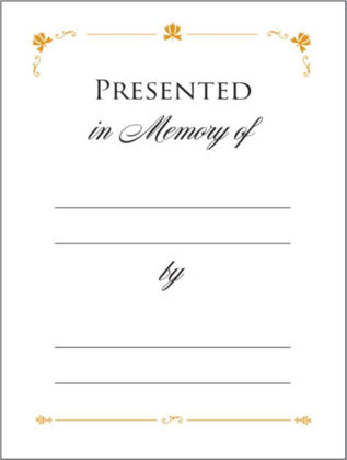 Picture of Bookplate: Presented in memory of...