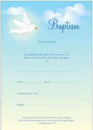 Picture of Baptism certificate - Child Dove (10)