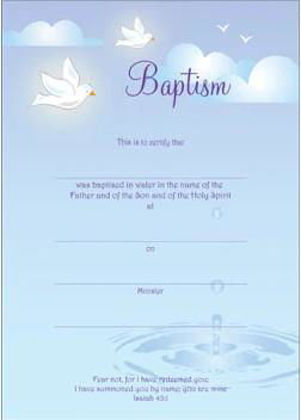 Picture of Baptism certificate - Adult Dove (10)