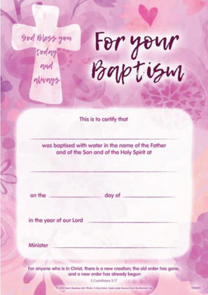 Picture of Baptism certificate - God bless you - Pink (10)