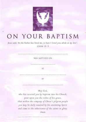 Picture of Baptismal certificate - Contemporary (x20)