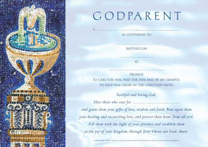 Picture of Godparent certificate - Boy - Traditional (x20)